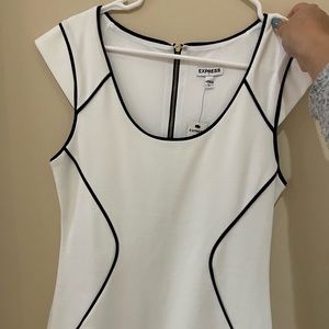 White with black trim Express dress